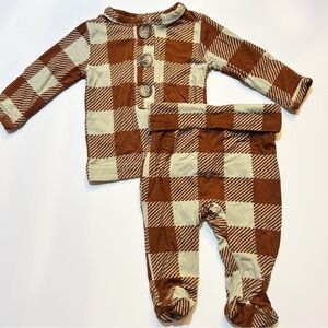 SOVA Newborn Boy's Plaid Fall Autumn Coming Home Hospital Baby Outfit